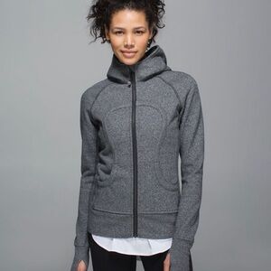 lululemon athletica Heather Gray Full-Zip Hooded Jacket